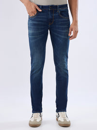 Men Kano Jeans Slim Fit Blue Low Rise
