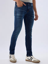 Men Kano Jeans Slim Fit Blue Low Rise