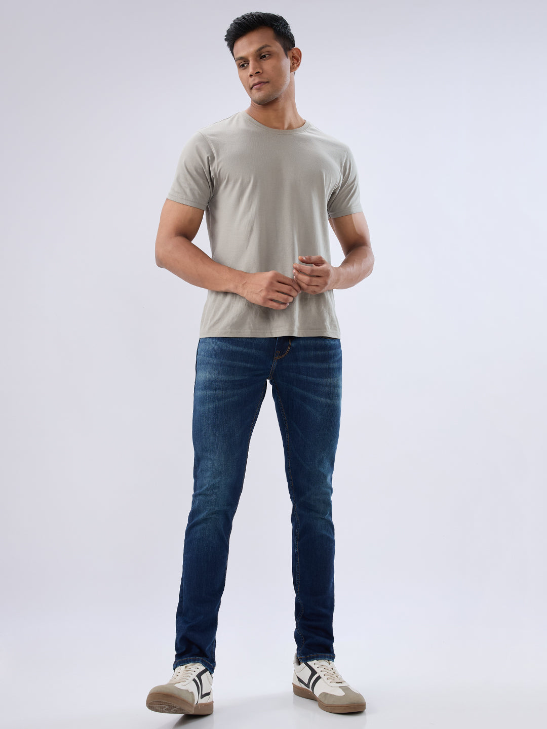 Spykar Dark Blue Slim Fit Low Rise Jeans For Men