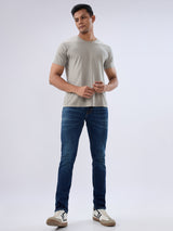 Men Kano Jeans Slim Fit Blue Low Rise
