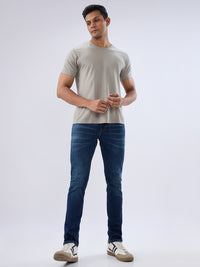 Men Kano Jeans Slim Fit Blue Low Rise