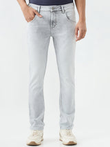 Men Kano Jeans Slim Fit Grey Low Rise