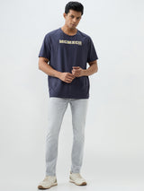 Men Kano Jeans Slim Fit Grey Low Rise