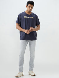 Men Kano Jeans Slim Fit Grey Low Rise