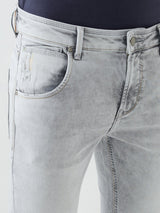 Men Kano Jeans Slim Fit Grey Low Rise