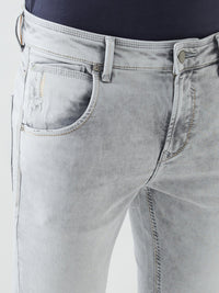 Men Kano Jeans Slim Fit Grey Low Rise