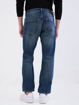 Men Jeans Relaxed Fit Blue Mid Rise