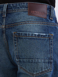 Men Jeans Relaxed Fit Blue Mid Rise