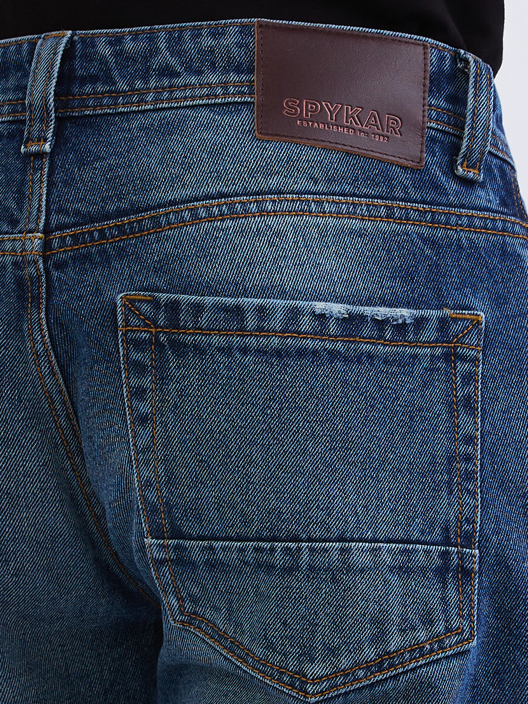 Men Jeans Relaxed Fit Blue Mid Rise