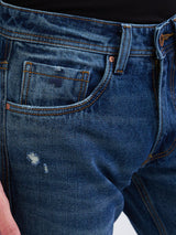 Men Jeans Relaxed Fit Blue Mid Rise