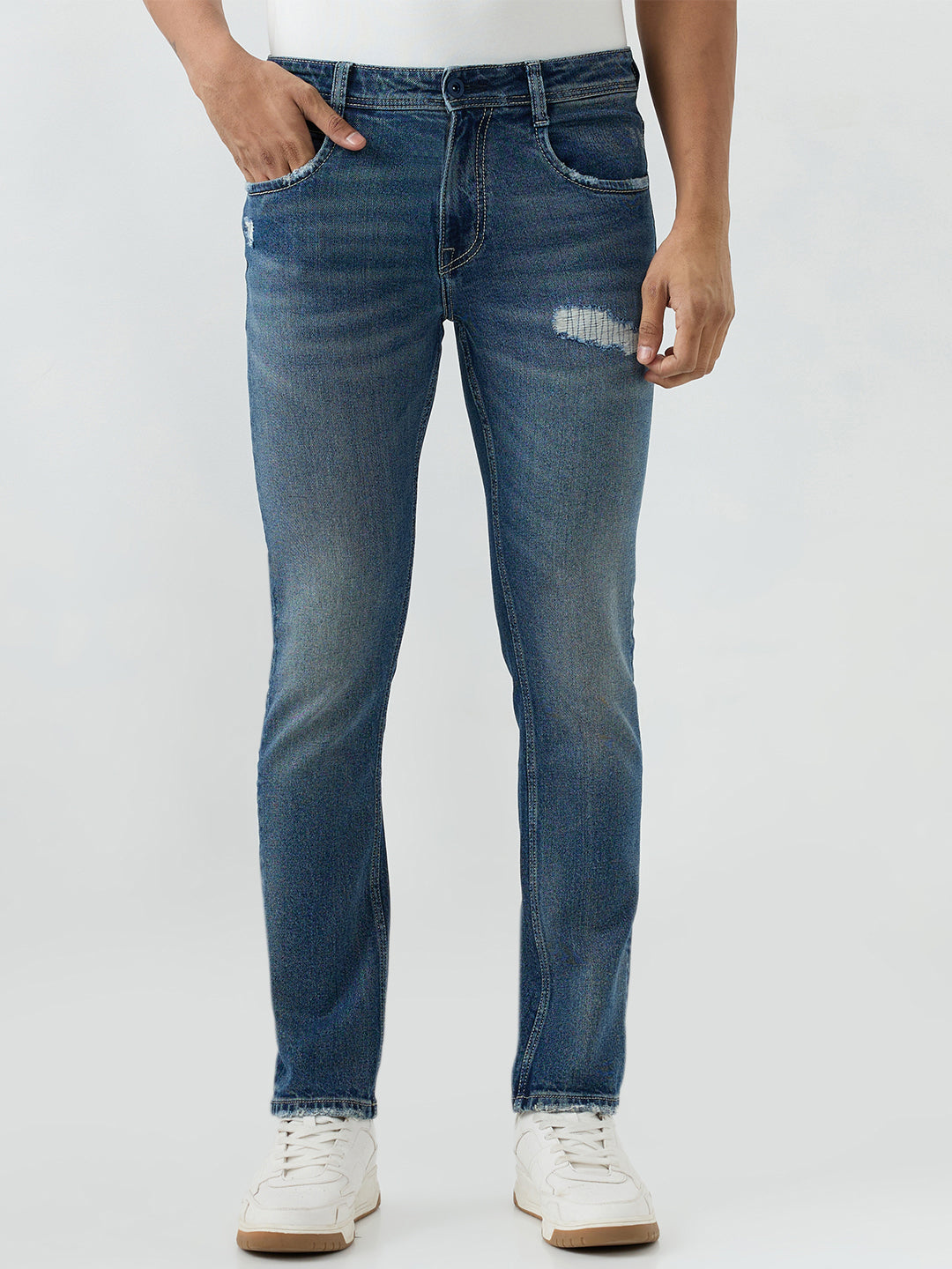 Men Rover Jeans Regular Fit Blue Mid Rise