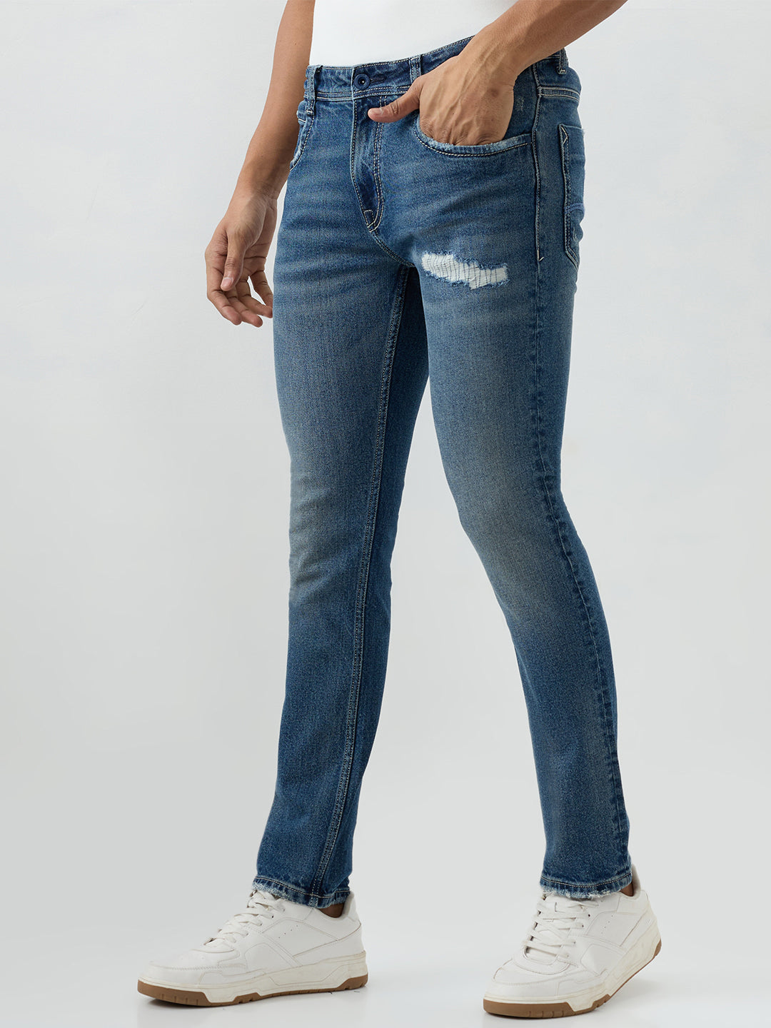 Men Rover Jeans Regular Fit Blue Mid Rise