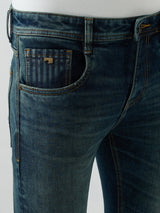 Men Kano Jeans Slim Fit Blue Low Rise