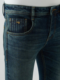 Men Kano Jeans Slim Fit Blue Low Rise