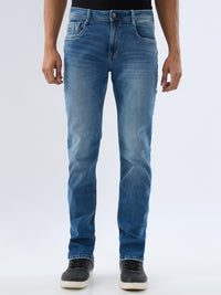 Men Jeans Comfort Fit Blue Mid Rise