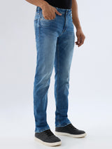 Men Jeans Comfort Fit Blue Mid Rise