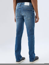 Men Jeans Comfort Fit Blue Mid Rise