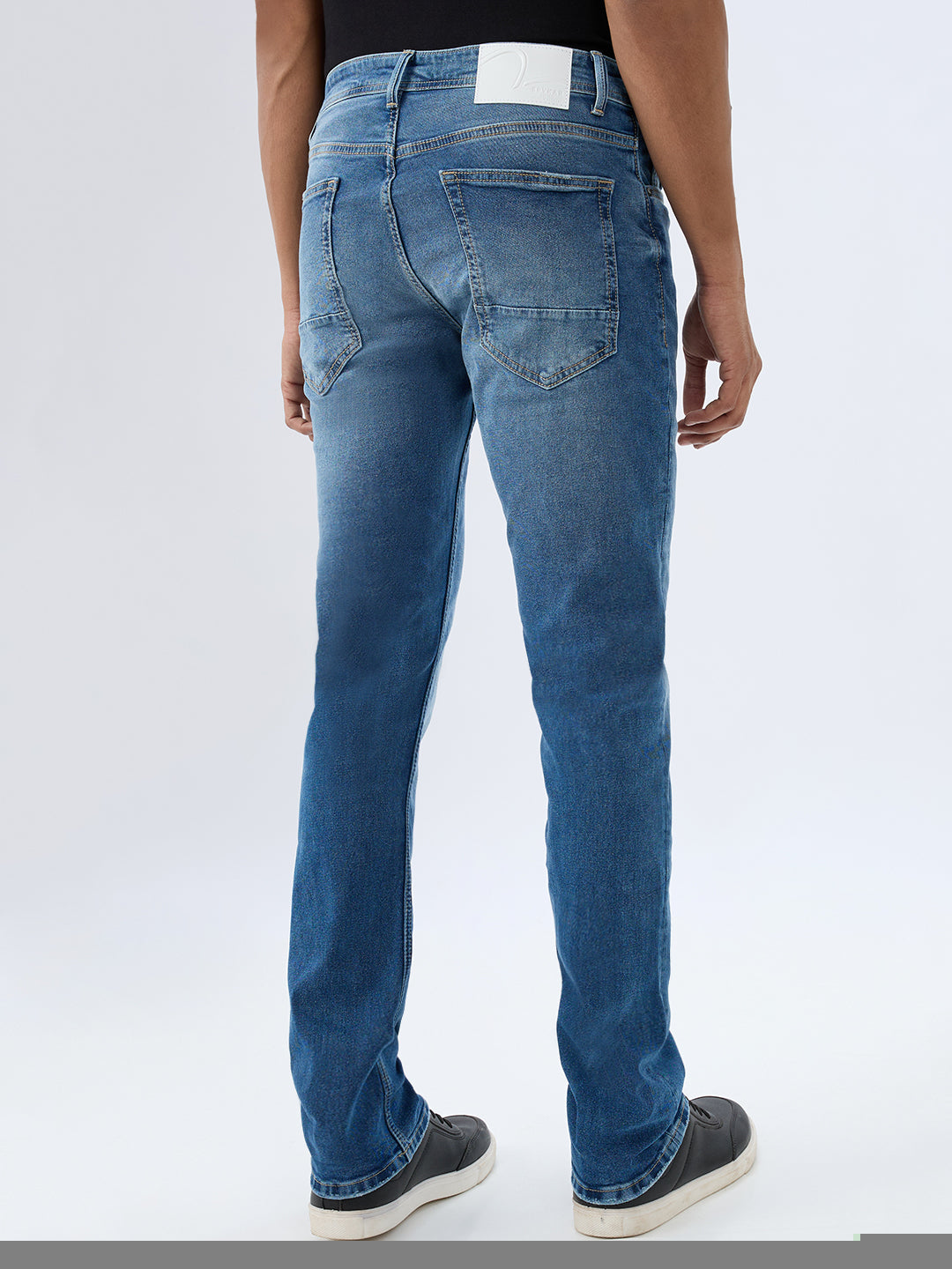 Men Jeans Comfort Fit Blue Mid Rise