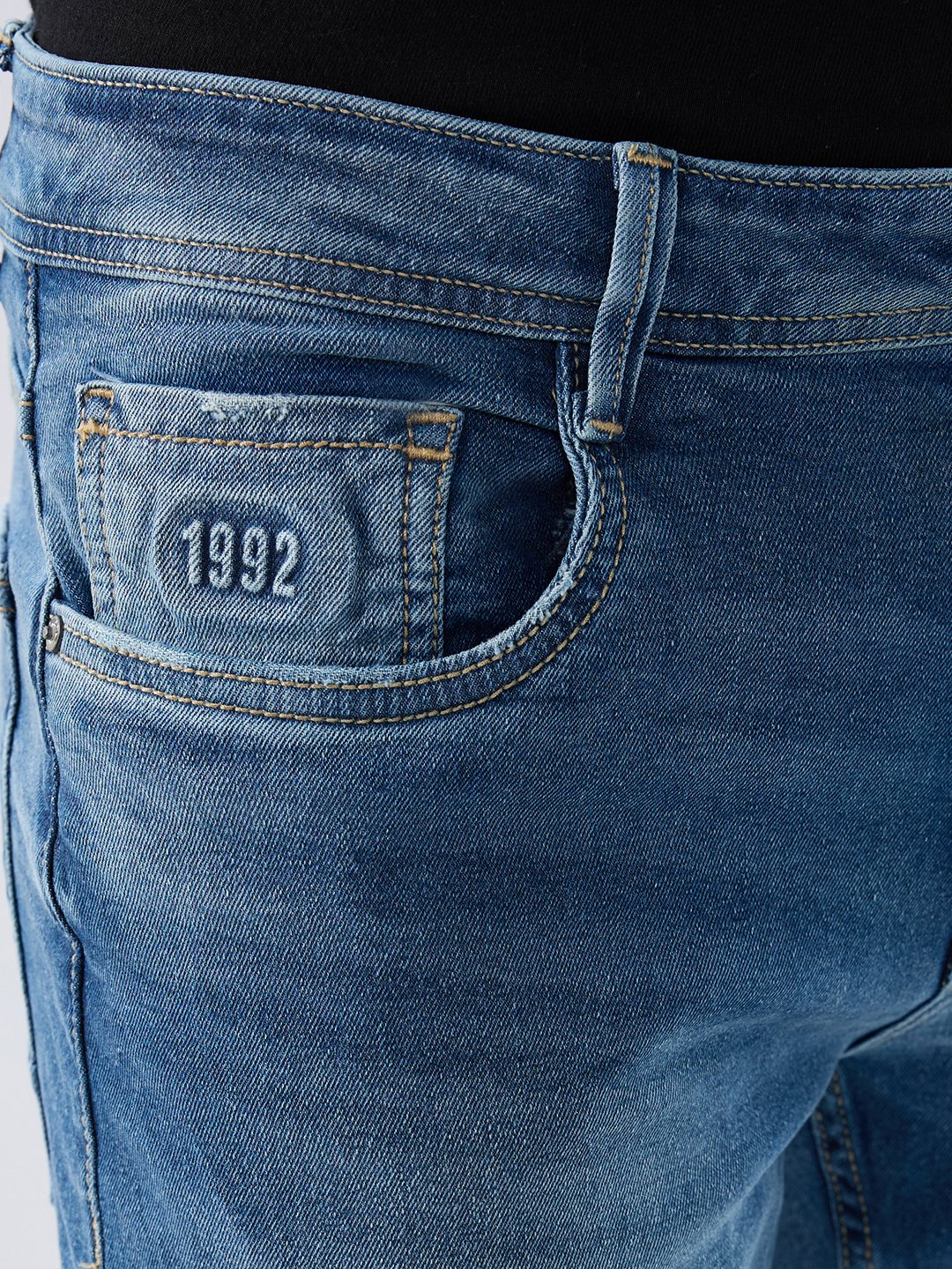 Spykar Mid Blue Comfort Fit Mid Rise Jeans For Men
