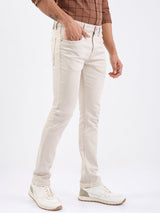 Men Jeans Slim Fit Ivory Low Rise