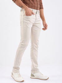 Men Jeans Slim Fit Ivory Low Rise