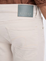 Men Jeans Slim Fit Ivory Low Rise