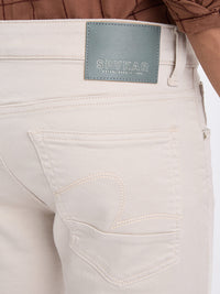 Men Jeans Slim Fit Ivory Low Rise