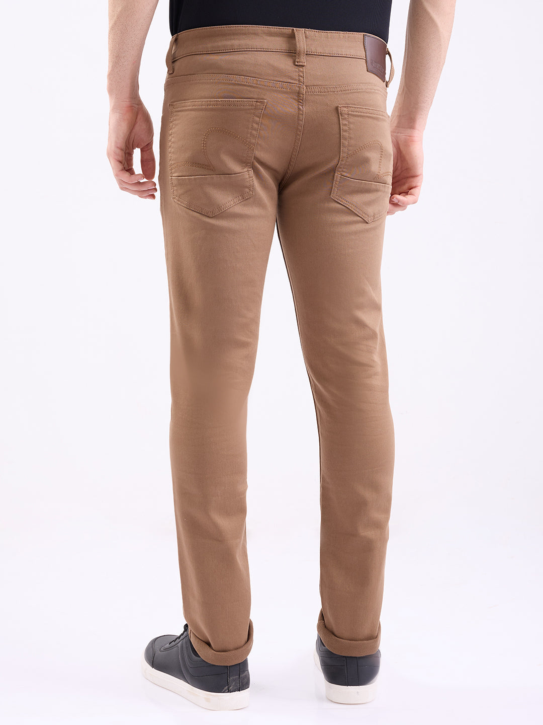 Spykar Mud Brown Low Rise Slim Fit Casual Jeans For Men
