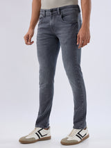Men Kano Jeans Slim Fit Grey Low Rise