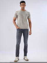 Men Kano Jeans Slim Fit Grey Low Rise