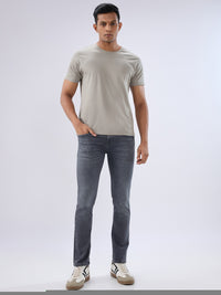 Men Kano Jeans Slim Fit Grey Low Rise