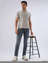 Men Kano Jeans Slim Fit Grey Low Rise