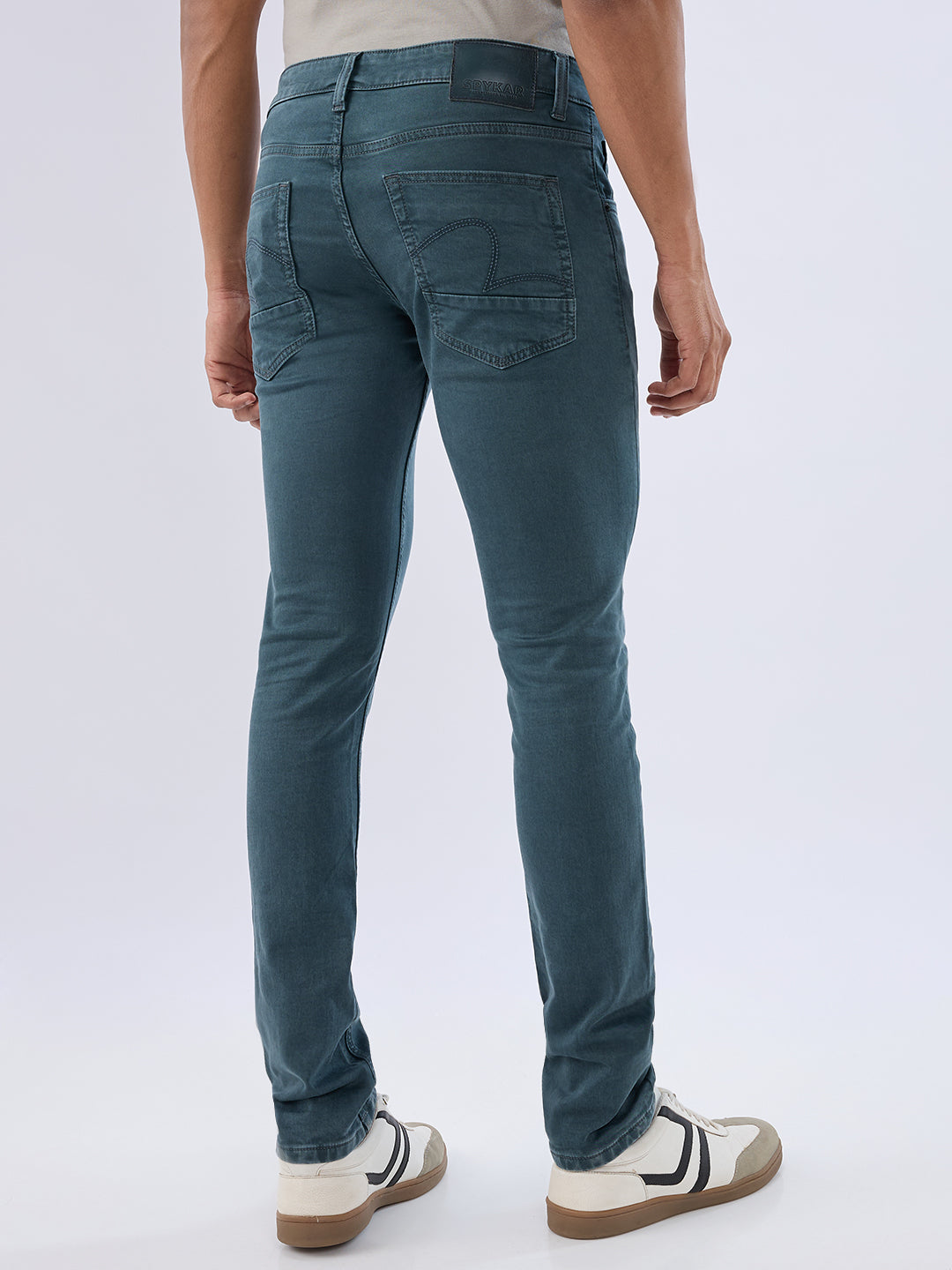 Spykar Sage Green Slim Fit Low Rise Jeans For Men