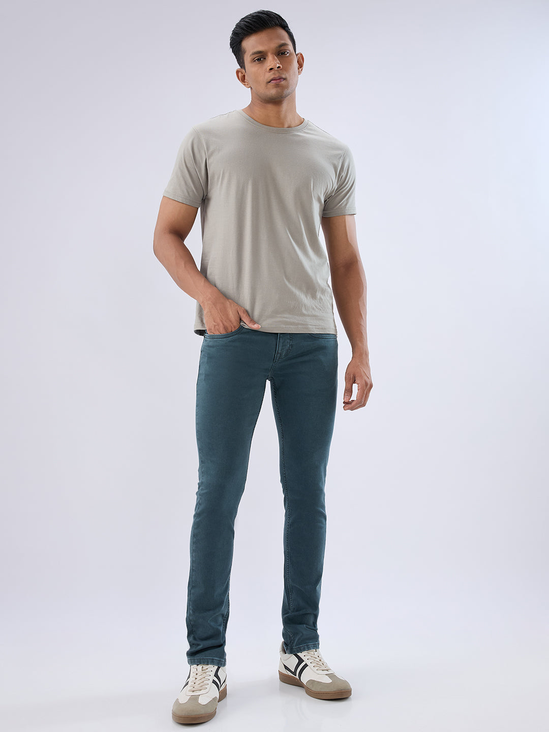 Men Kano Jeans Slim Fit Green Low Rise