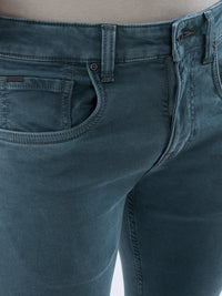 Men Kano Jeans Slim Fit Green Low Rise