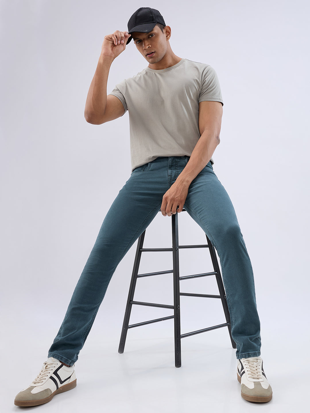 Spykar Sage Green Slim Fit Low Rise Jeans For Men