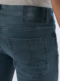 Men Kano Jeans Slim Fit Green Low Rise