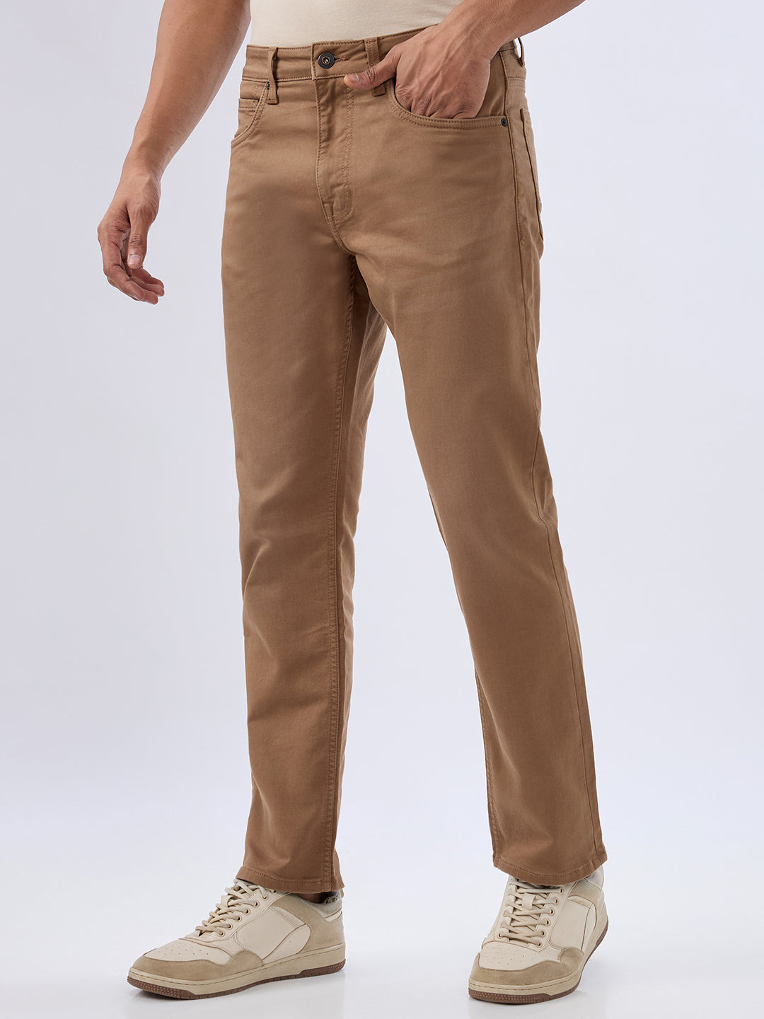 Men Chico Jeans Relaxed Fit Brown Mid Rise