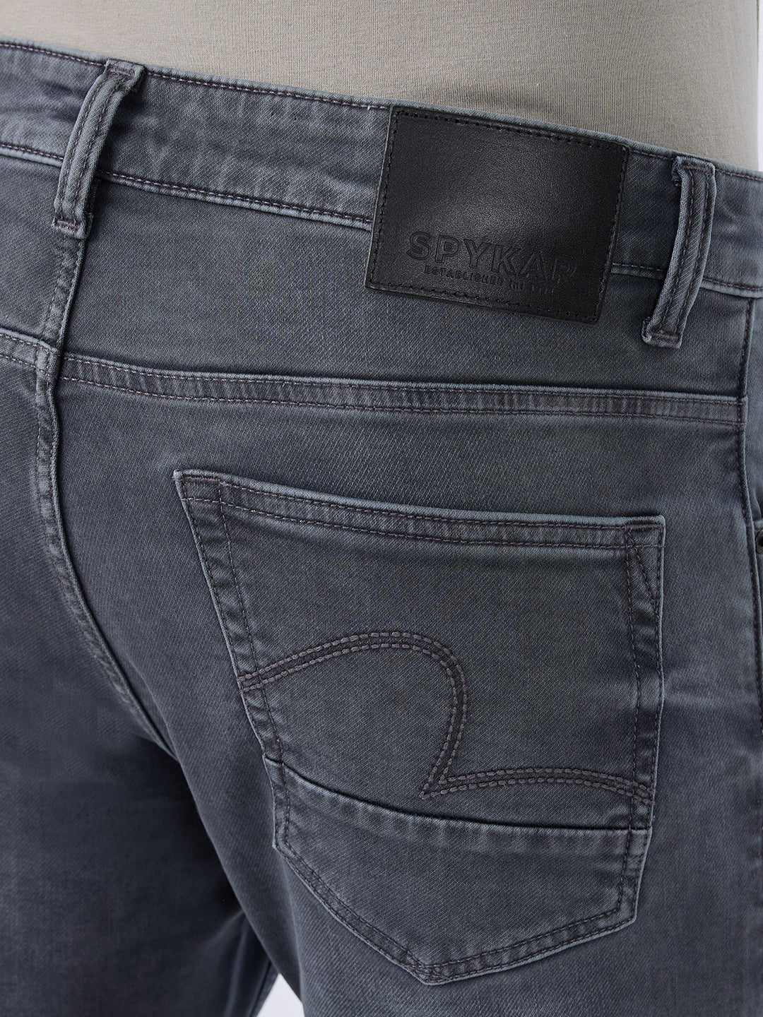 Spykar Grey Comfort Fit Mid Rise Jeans For Men