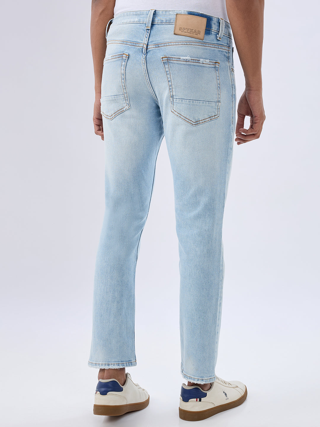 Spykar Light Blue Comfort Fit Mid Rise Jeans For Men