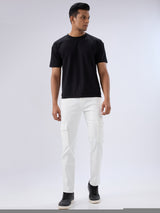 Men Jeans Regular Fit White Mid Rise