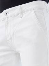 Men Jeans Regular Fit White Mid Rise