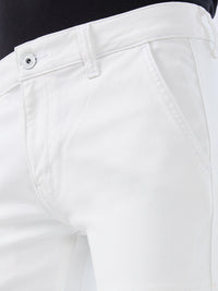 Men Jeans Regular Fit White Mid Rise
