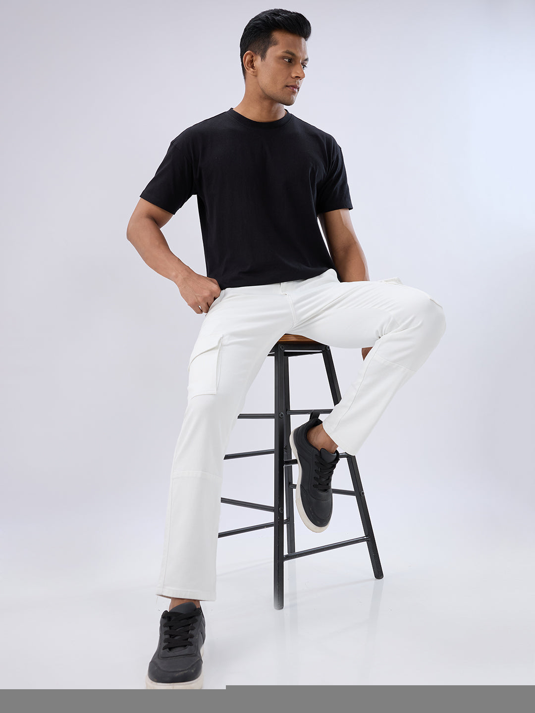 Spykar White Regular Fit Mid Rise Jeans For Men