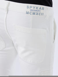 Men Jeans Regular Fit White Mid Rise