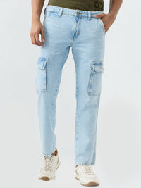 Men Jeans Regular Fit Blue Mid Rise