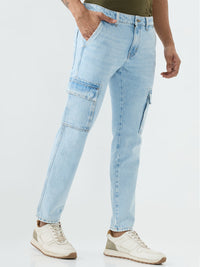 Men Jeans Regular Fit Blue Mid Rise