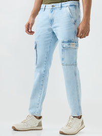 Men Jeans Regular Fit Blue Mid Rise