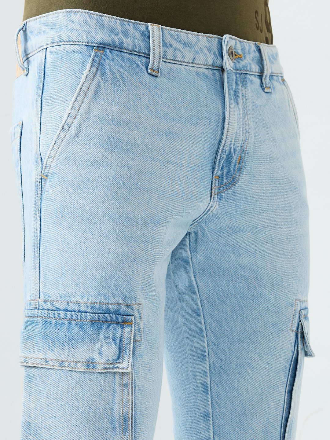 Men Jeans Regular Fit Blue Mid Rise