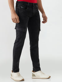 Men Trooper Jeans Regular Fit Black Mid Rise